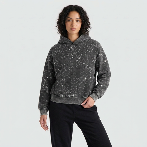 Washed Rhinestone Hoodie