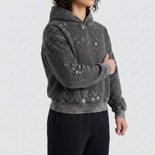 Washed Rhinestone Hoodie