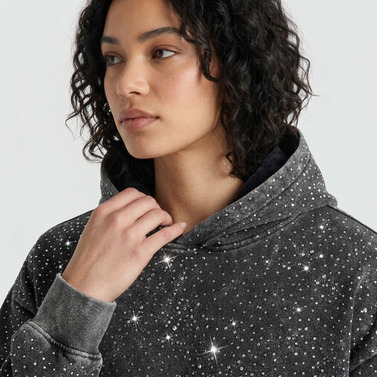 Washed Rhinestone Hoodie