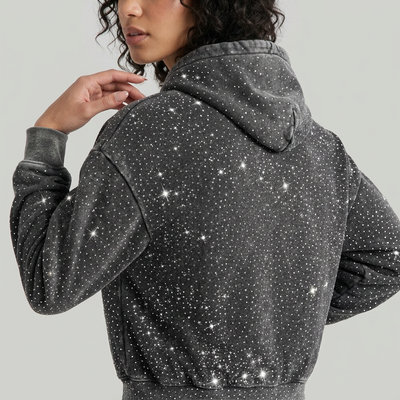 Washed Rhinestone Hoodie