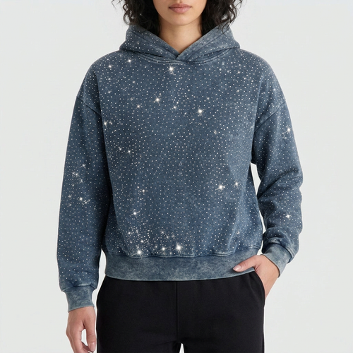 Washed Rhinestone Hoodie