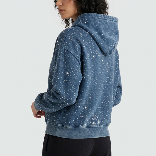 Washed Rhinestone Hoodie