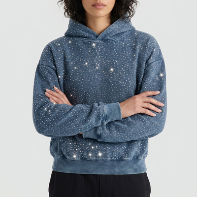 Washed Rhinestone Hoodie