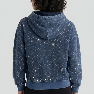 Washed Rhinestone Hoodie