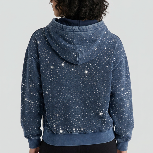 Washed Rhinestone Hoodie