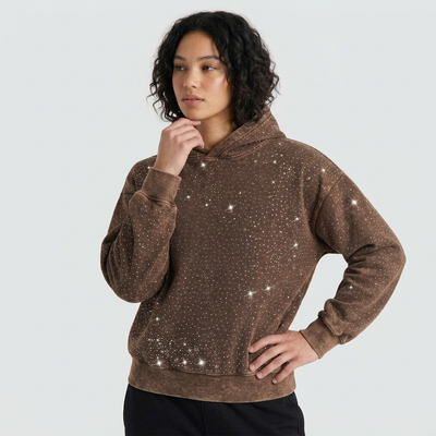 Washed Rhinestone Hoodie