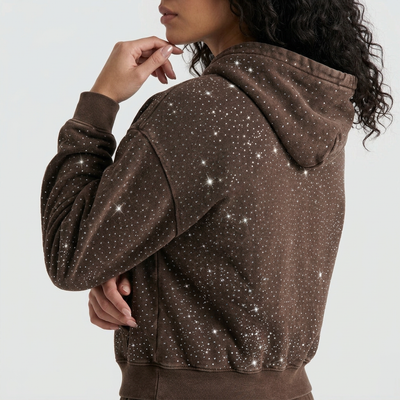 Washed Rhinestone Hoodie