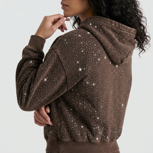 Washed Rhinestone Hoodie