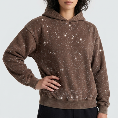 Washed Rhinestone Hoodie