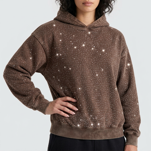 Washed Rhinestone Hoodie