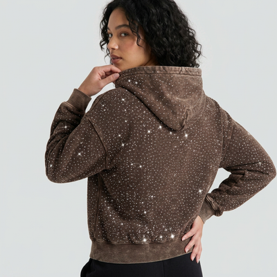Washed Rhinestone Hoodie