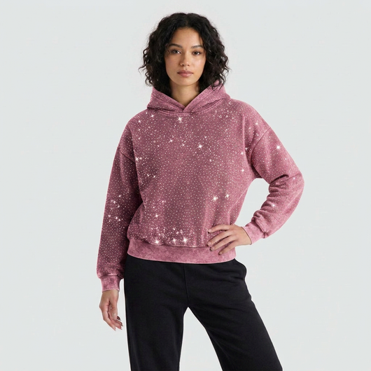 Washed Rhinestone Hoodie