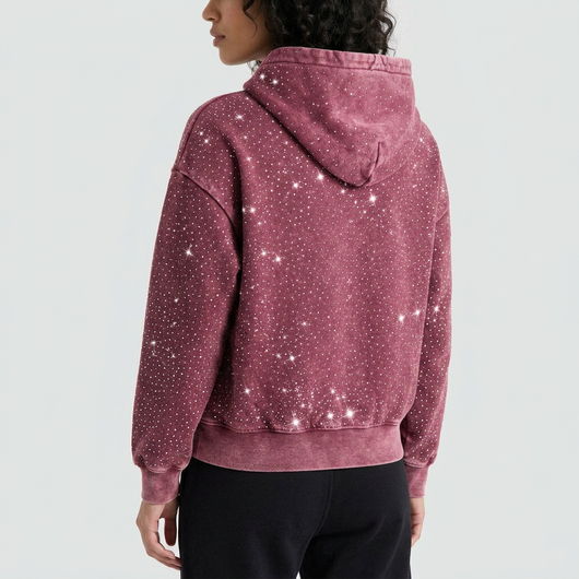 Washed Rhinestone Hoodie